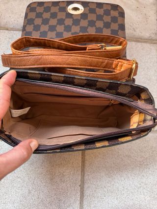Bolso marrón cuadros nuevo