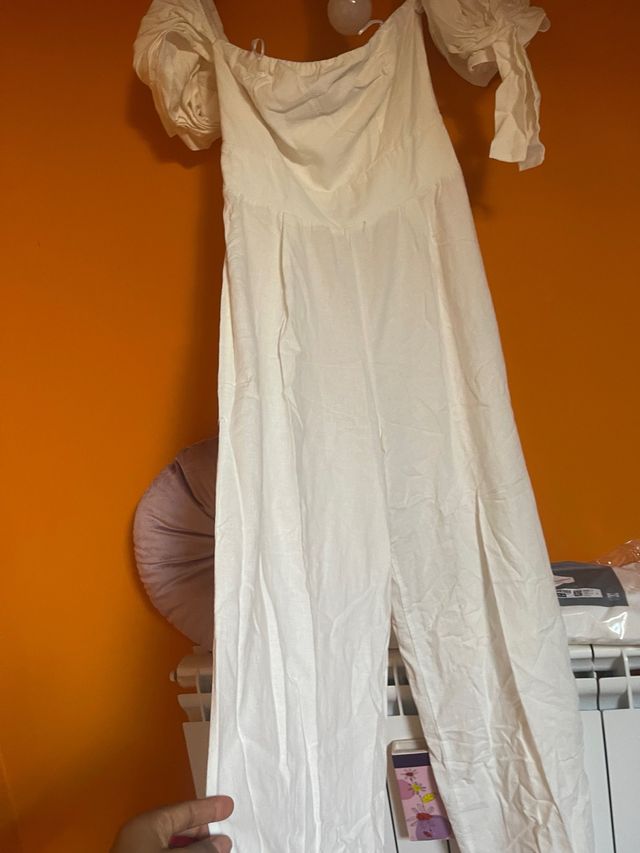 Tuta jumpsuit bianca estiva