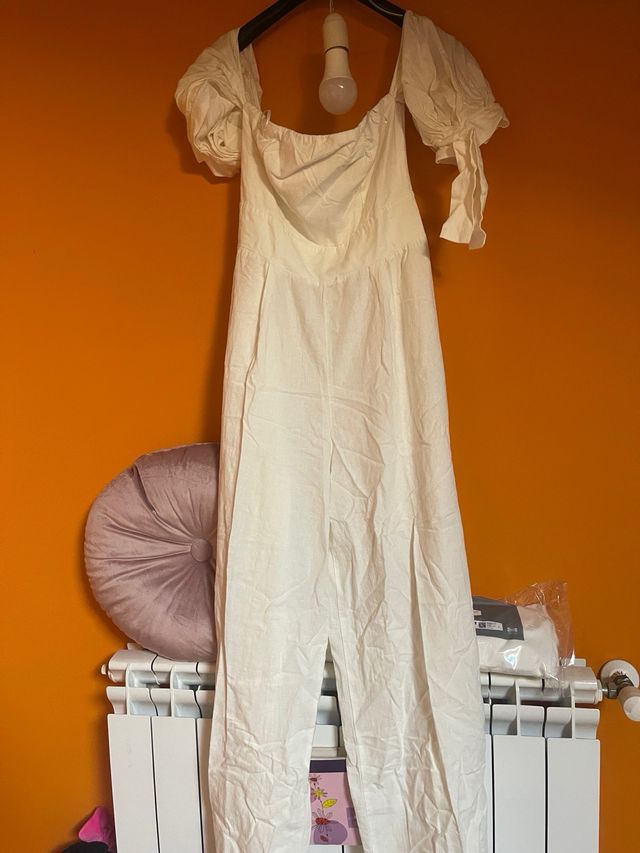 Tuta jumpsuit bianca estiva