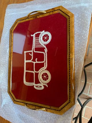 Vassoio legno vetro - pizzo Cantù