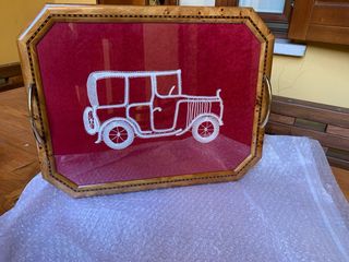 Vassoio legno vetro - pizzo Cantù