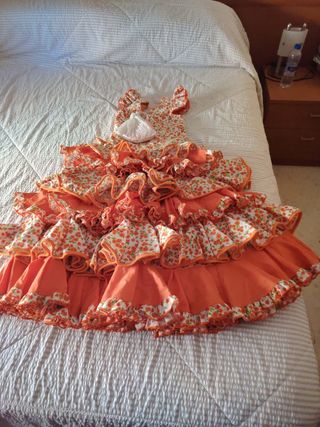 Traje Flamenca niña - Naranja