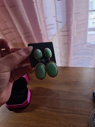 Pendientes Jade Verde | Dorados