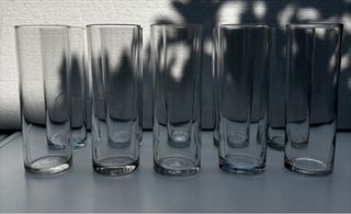 10 Vasos tubo cristal