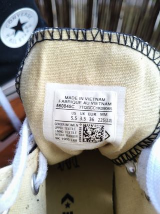Converse negras plataforma 36