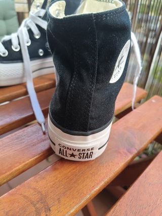 Converse negras plataforma 36