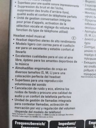 Auriculares Hama Music Sport (2 uds)