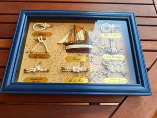 Cuadro nudos marineros: Vuelta de Ancla & Nudo Cor