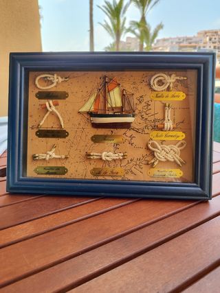 Cuadro nudos marineros: Vuelta de Ancla & Nudo Cor