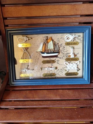 Cuadro nudos marineros: Vuelta de Ancla & Nudo Cor