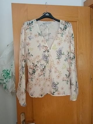 Camisa Zara flores XL
