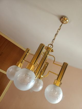 Lampara techo dorada 5 luces
