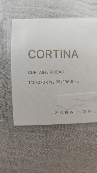 Cortina Zara Home - Gasa de algodon doble 140x270