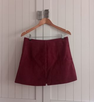 Falda de piel de ante auténtica Topshop