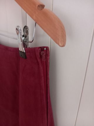 Falda de piel de ante auténtica Topshop