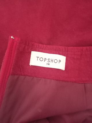 Falda de piel de ante auténtica Topshop