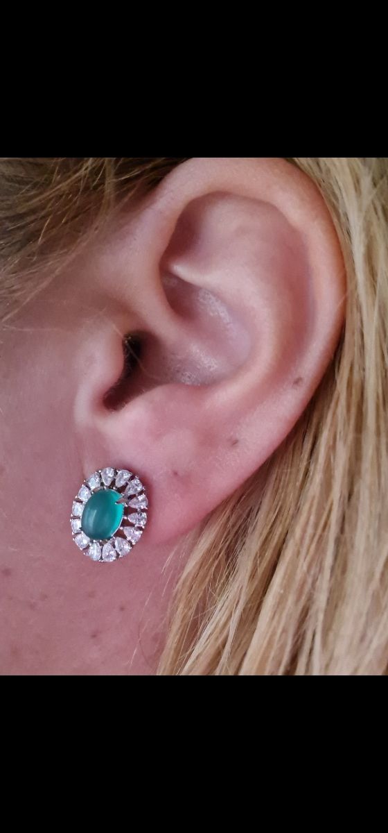 Pendientes Plata con Ónix Verde