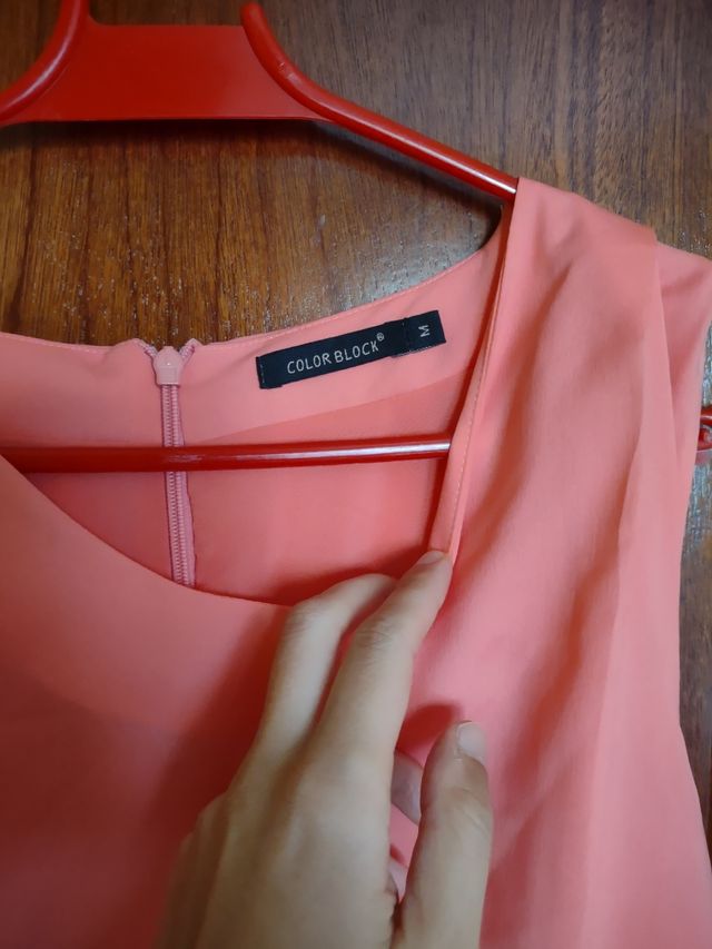 Vestido rosa Color Block Talla M