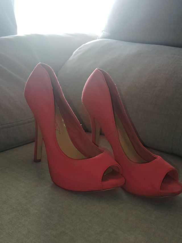 Zapatos rosa tacón aguja talla 37