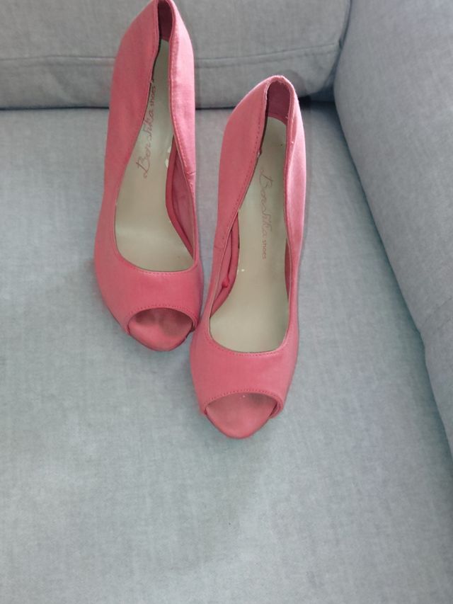 Zapatos rosa tacón aguja talla 37