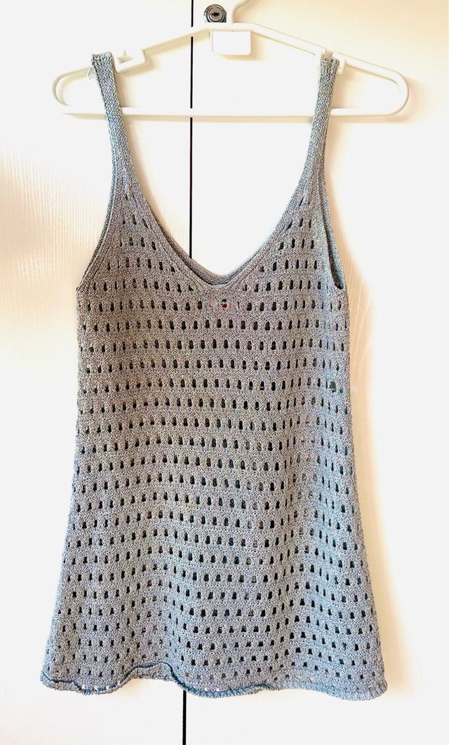 Vestido de punto plateado