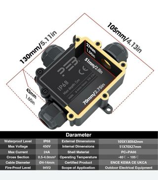 Pack 4 Caixa conexão impermeável luminárias