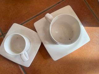 Juego tazas porcelana blancas