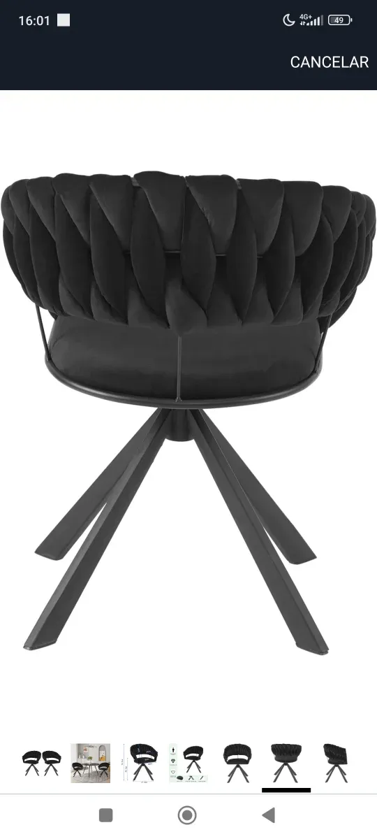 ✅2 Sillas Comedor salon Giratorias - Negras nuevas
