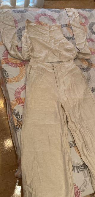 Conjunto Shein beige -  Pantalón y top