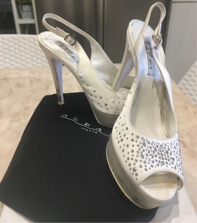 Sandali sposa Albano bianchi