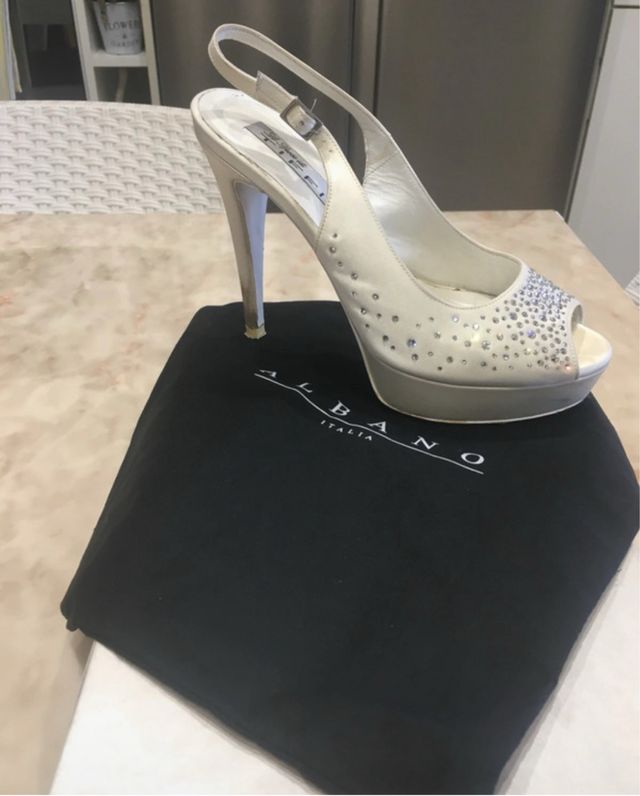 Sandali sposa Albano bianchi