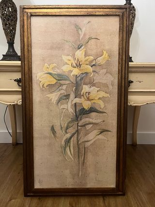 Cuadro flores lirios amarillos