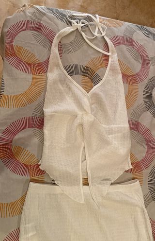 Conjunto top y falda blanco Shein