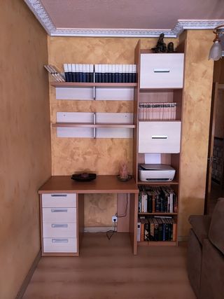 Escritorio madera blanco&marrón