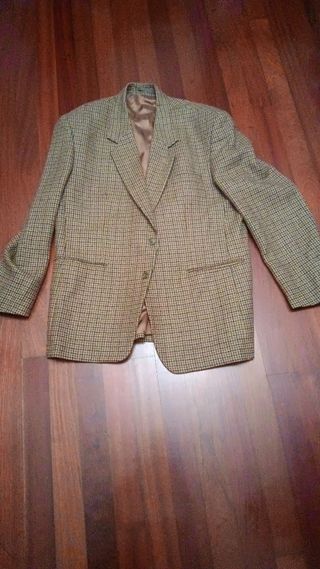 Americana cuadros beige-marrón