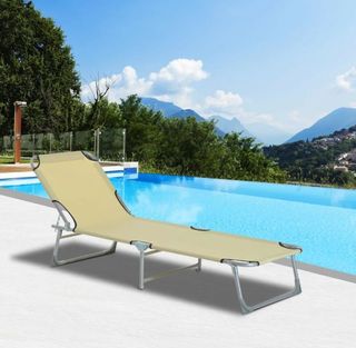 Cama Plegable Camping Beige