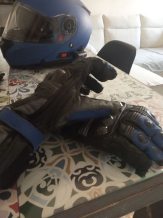 Guantes moto piel c/protecciones