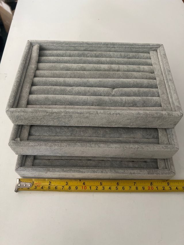 4 Joyeros Anillos Grises