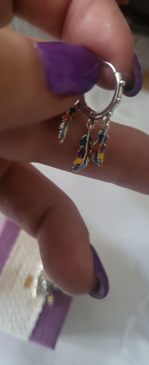 Pendientes plumas plata turquesa