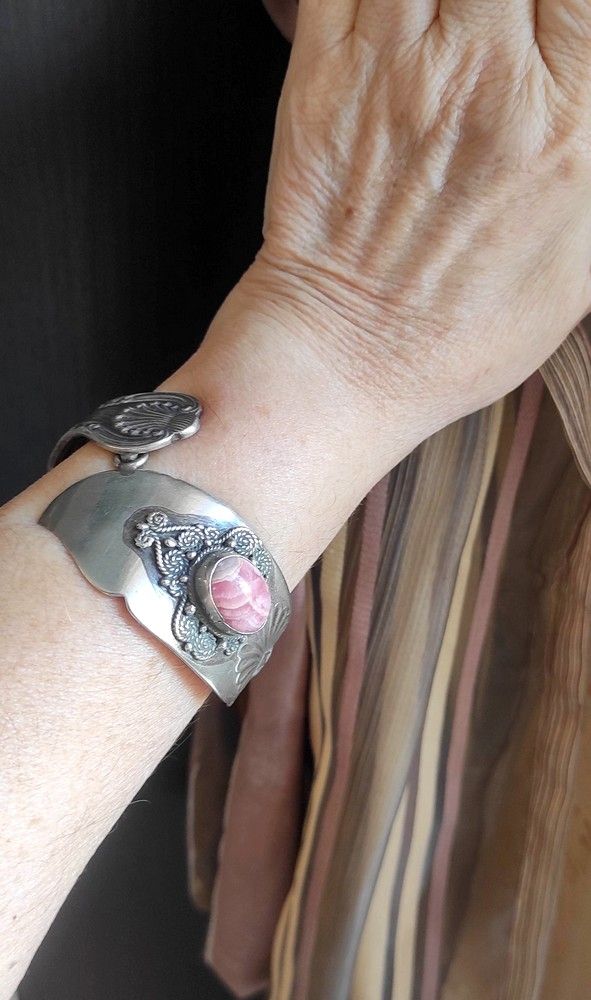 Bracciale Spoon in argento con rodocrosite