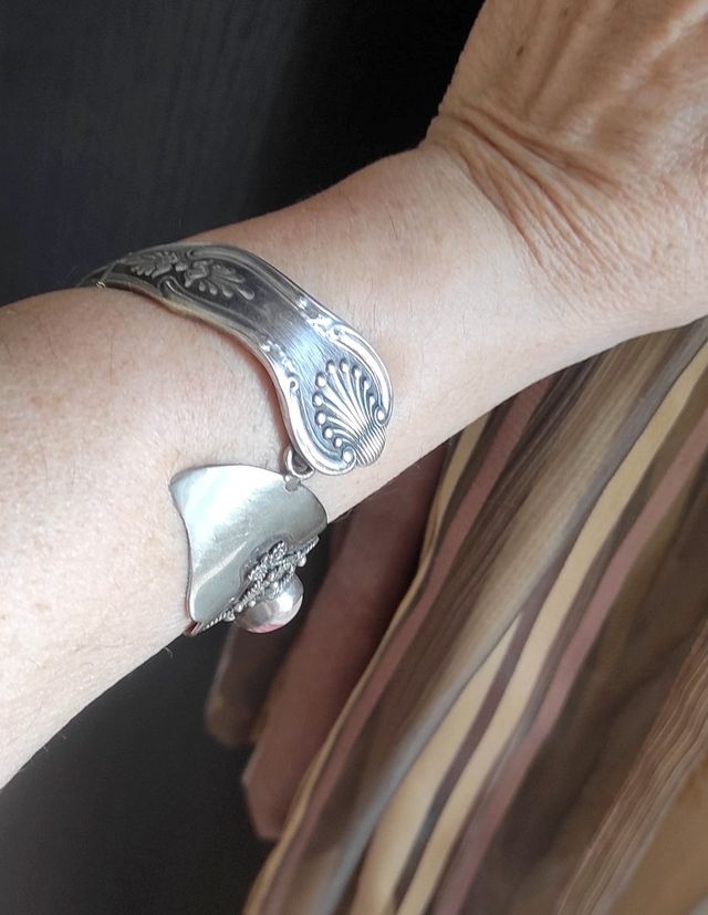 Bracciale Spoon in argento con rodocrosite