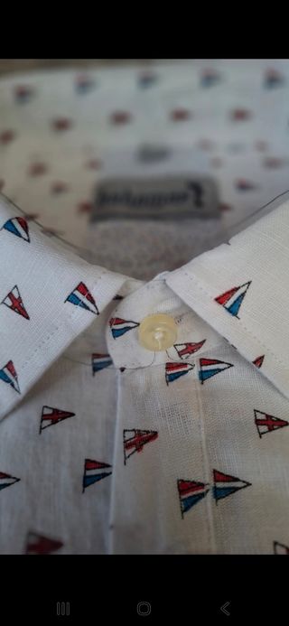 Camicia Bahamas lino bianca a vele