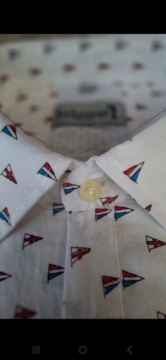 Camicia Bahamas lino bianca a vele