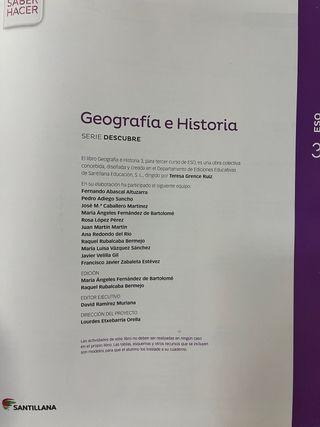 Libro de texto de geografía e historia (3° ESO)