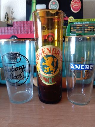 Bicchieri da birra Tuborg, Löwenbrau, Ancre