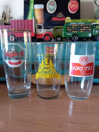 3 bicchieri da birra vintage