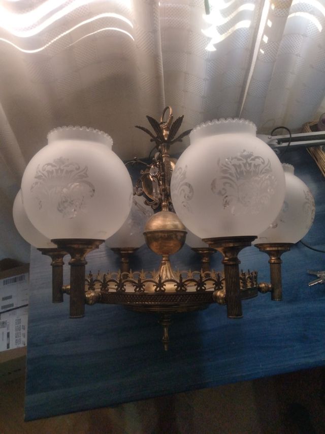 Lampara salon 6 luces vintage