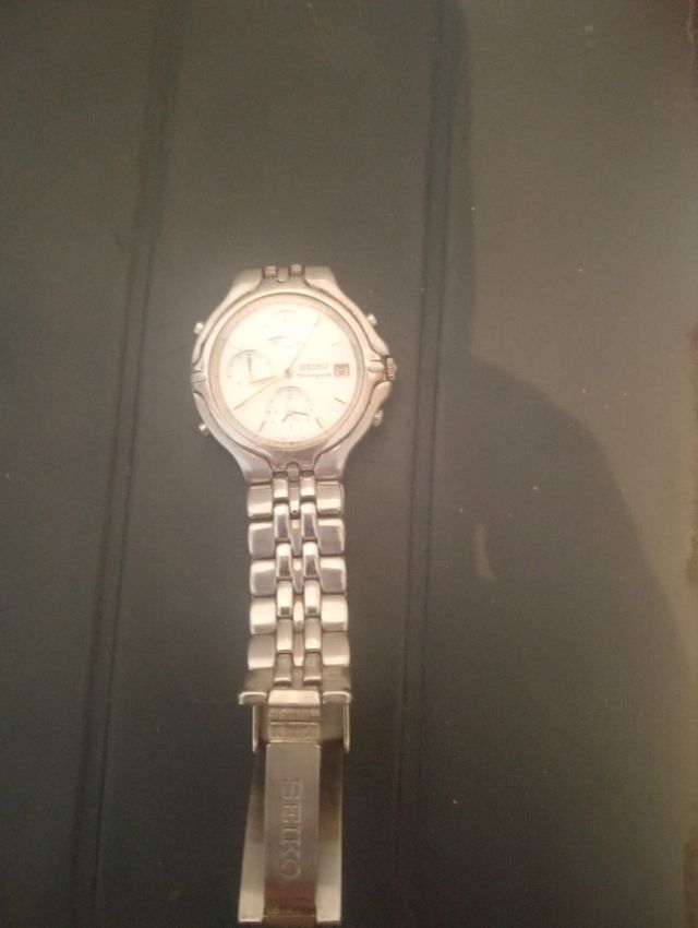 Reloj Seiko Cronógrafo chapado en oro blanco