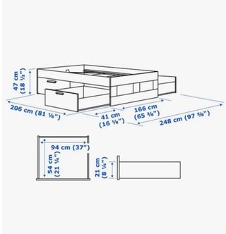 Cama IKEA blanca con cajones