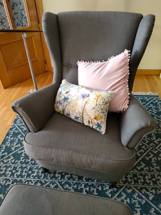 Sillón orejero Ikea gris